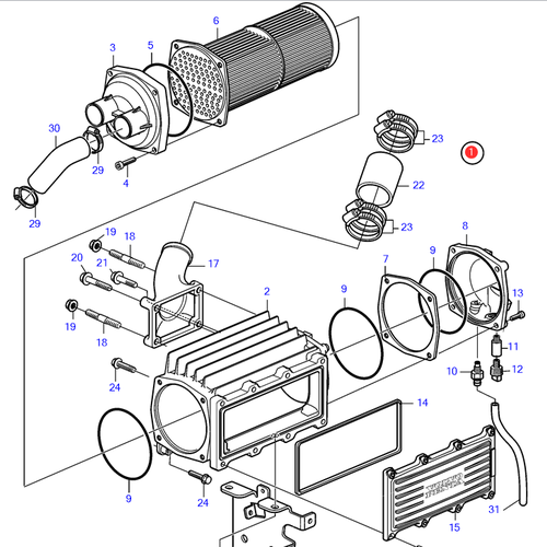 Volvo Penta Intercooler - charge air cooler D6 Volvo Penta 24078946 - 21776918