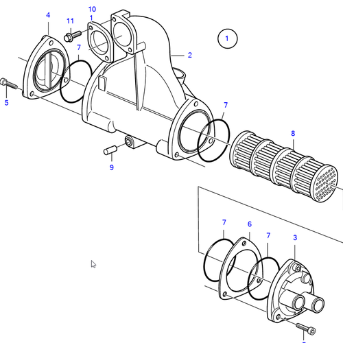 Volvo Penta Intercooler - charge air cooler D2 Volvo Penta 22395943