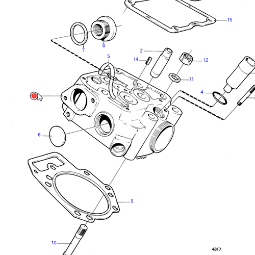 Volvo Penta Cilinderkop  compleet MD5C Volvo Penta 838365