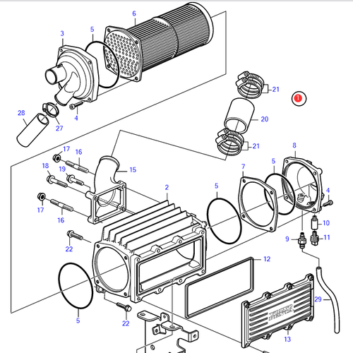 Volvo Penta Ladeluftkühler D4 Volvo Penta 24078945 - 21781663  - 3808746 - 3808746