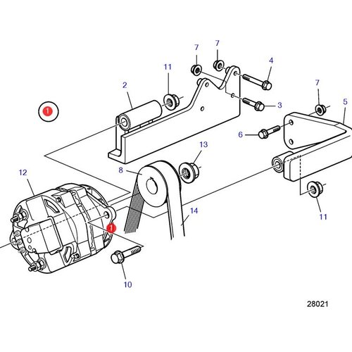 Volvo Penta Alternator bracket kit Volvo Penta 21268949