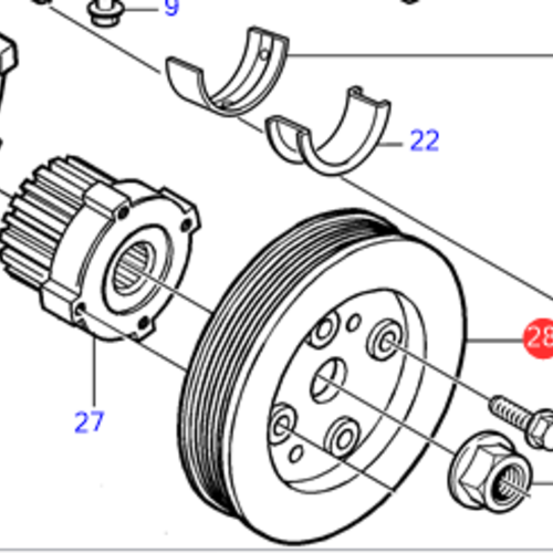 Volvo Penta Amortiguador de vibraciones - polea D3 Volvo Penta 30731865 - 1275366