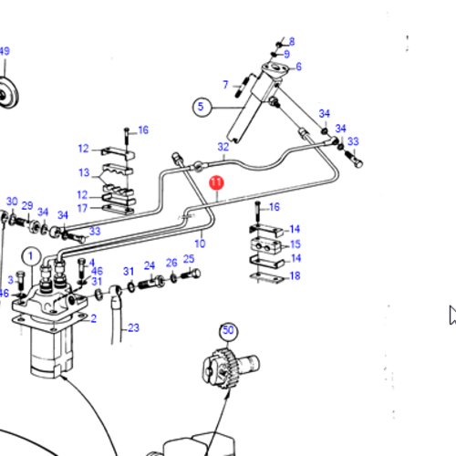 Volvo Penta Fuel injection line set MD2 Volvo Penta 833199 - 833198