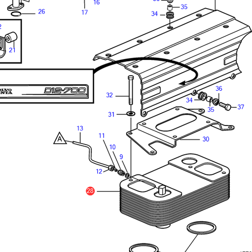 Volvo Penta Ladeluftkühler D12 Volvo Penta 21423502