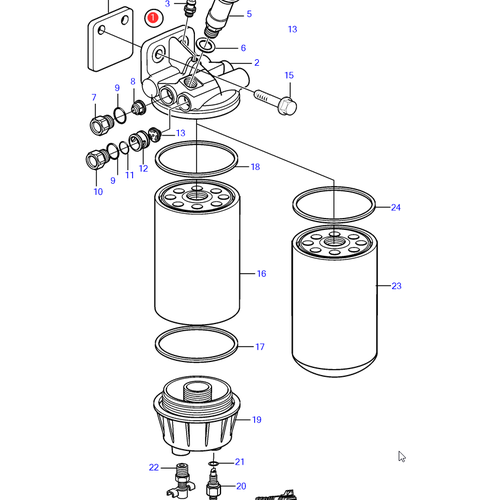 Volvo Penta Fuel filter housing Volvo Penta 21303231