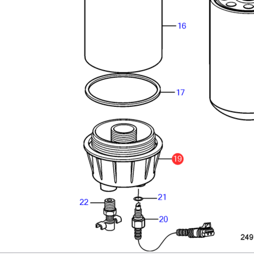 Volvo Penta Bowl for fuel filter 21303231 Volvo Penta 21283474