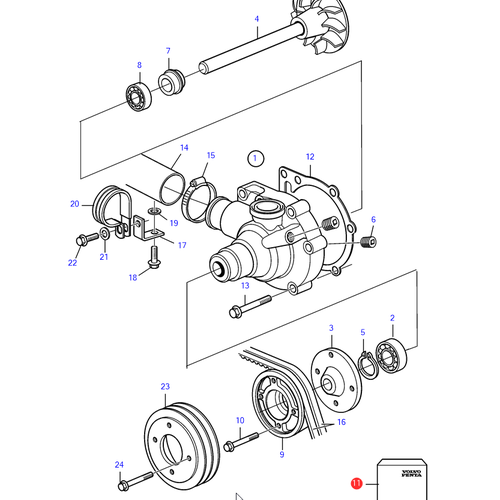 Volvo Penta Reparatursatz Umwälzpumpe Volvo Penta 876793