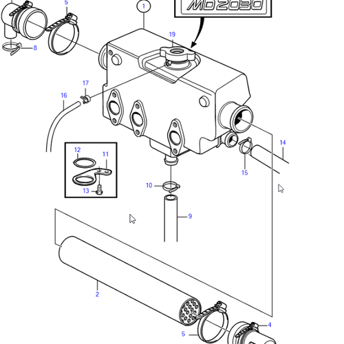 Volvo Penta Wärmetauscher komplett Volvo Penta 3581926 - 3581931