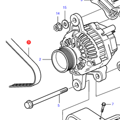 Correa de transmisión Volvo Penta 21951188