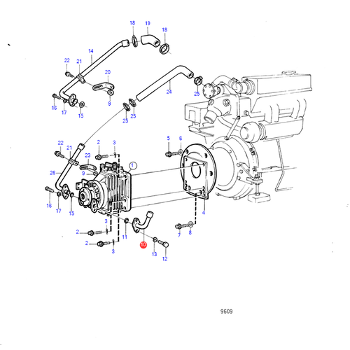 Volvo Penta Coolant water pipe Volvo Penta 854342