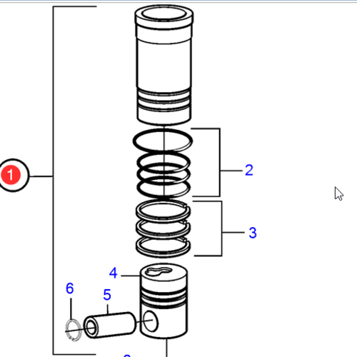 Volvo Penta Zylinder-Kolben-Kit Volvo Penta 22185027