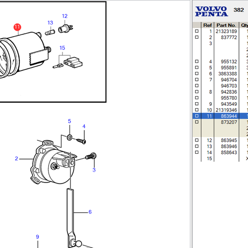 Volvo Penta Indicador de timón Volvo Penta 24084843 - 863944