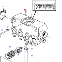 Carcasa intercambiador de calor MD2020 Volvo Penta 3581925