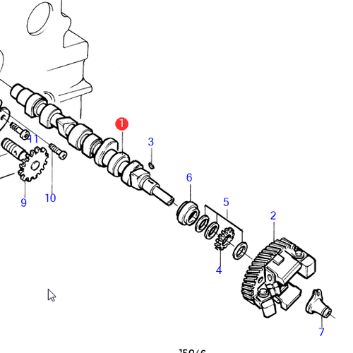 Volvo Penta Árbol de levas MD2040 Volvo Penta 3580565 - 3580566