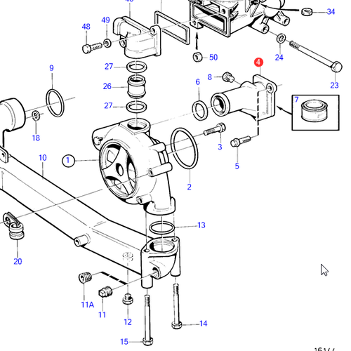 Volvo Penta Espaciador para bomba de agua 20575653 Volvo Penta 421756