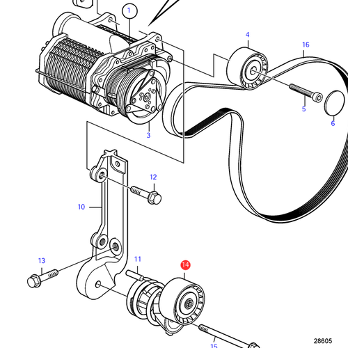 Volvo Penta Belt tensioner Volvo Penta 22171036 - 3588305