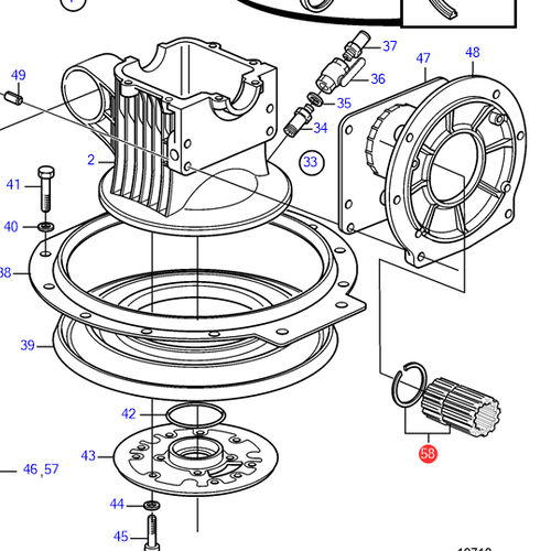 Volvo Penta Spline-Schiebehülse Volvo Penta 3843112