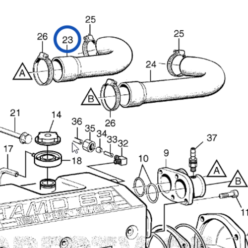 Volvo Penta Water hose Volvo Penta 866216