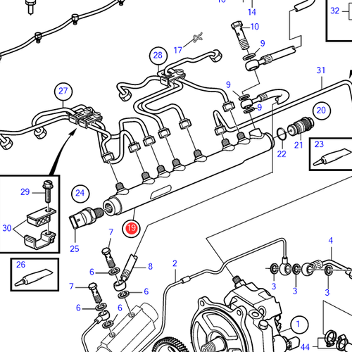 Volvo Penta Fuel rail D6 Volvo Penta 3885742