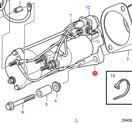 Volvo Penta Motor de arranque D4 - D6 Volvo Penta 21423488 - 874501