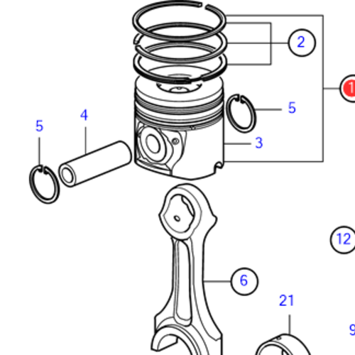 Volvo Penta Kit de pistones D4 - D6 Volvo Penta 23557240 - 3842771