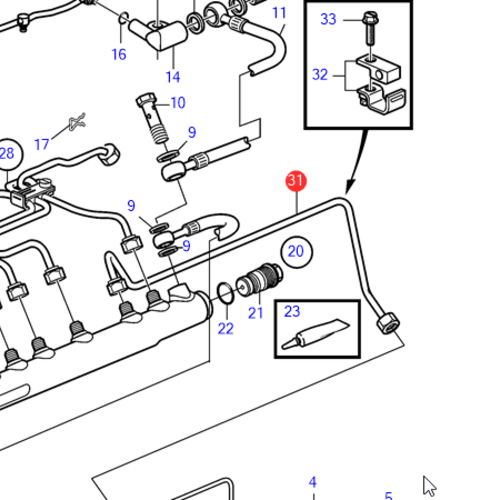 Fuel line D4 - D6 Volvo Penta 3582796