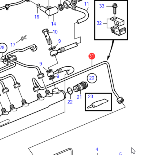 Volvo Penta Fuel line D4 - D6 Volvo Penta 3582796