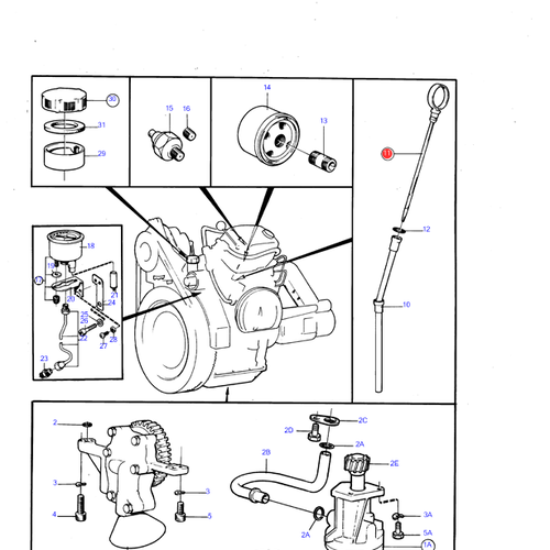 Volvo Penta Oliepeilstok MD5 Volvo Penta 838253 - 838251