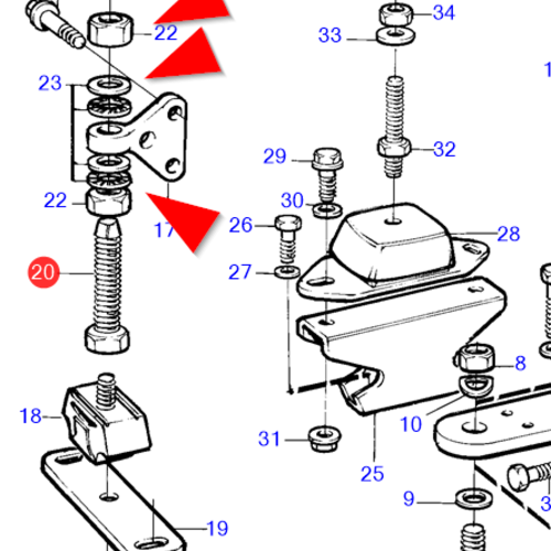 Volvo Penta Adjusting bolt complete Volvo Penta 838264