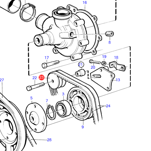 Volvo Penta Pulley belt tensioner Volvo Penta 861558 - 860714