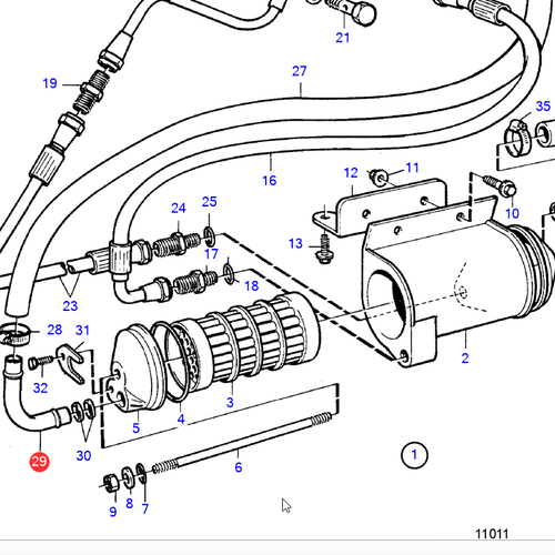 Volvo Penta Cooling water pipe Volvo Penta 829934 - 829932