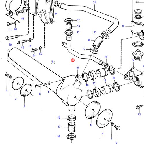 Volvo Penta Cooling water pipe Volvo Penta 829877