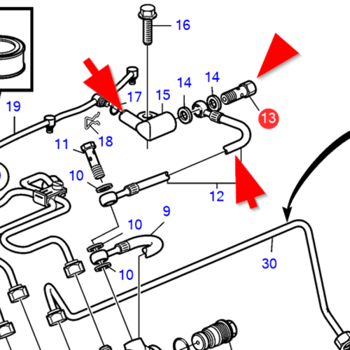 Volvo Penta Cuerpo de válvula con manguera de combustible Volvo Penta 3583123 - 3584366