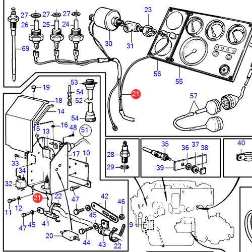 Volvo Penta Arnés de cableado con caja de relés Volvo Penta 846060