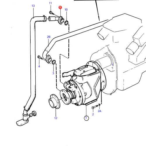 Volvo Penta Cooling water pipe Volvo Penta 852968