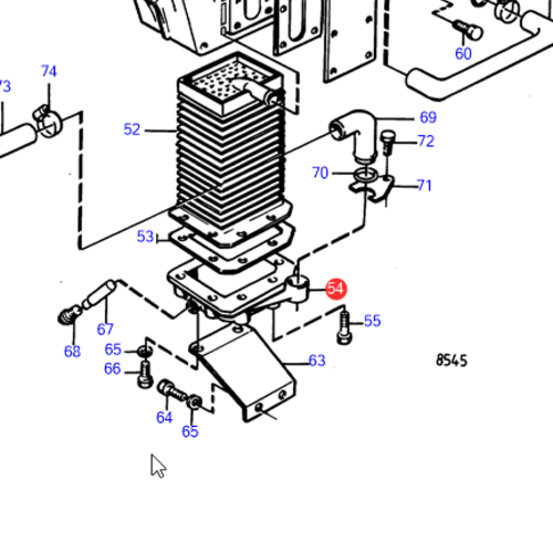 Volvo Penta Bodemdeksel aftercooler 845582 Volvo Penta 845297