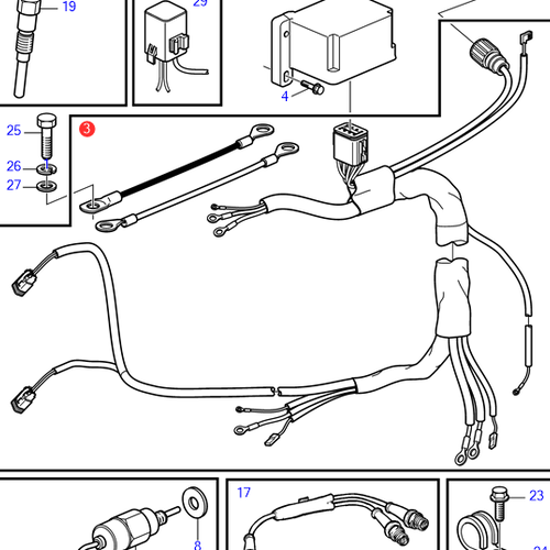 Volvo Penta Wiring harness D1 - D2 Volvo Penta 3843674