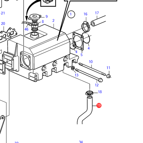 Volvo Penta Waterslang Volvo Penta 3580930