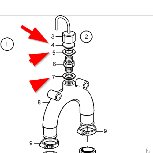 Volvo Penta Service kit for anti-siphon bend 828534 Volvo Penta 3818424