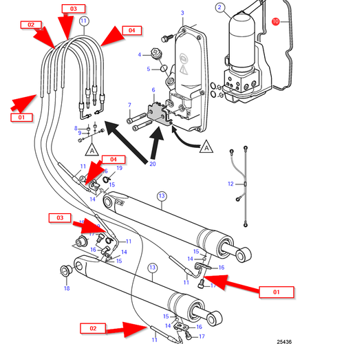 Volvo Penta Slangen voor trimpomp 21945915 Volvo Penta 21481309