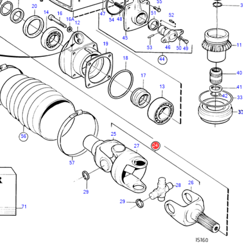 Volvo Penta Fine spline U-Joint assembly Volvo Penta 3860230 - 854615