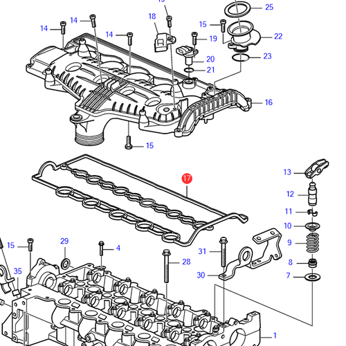 Volvo Penta Valve cover gasket Volvo Penta 31430317