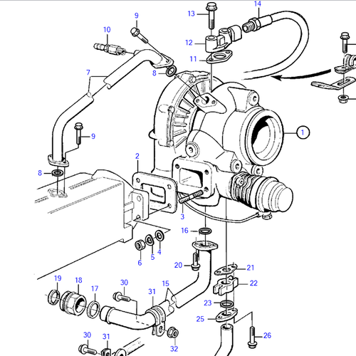 Volvo Penta Turbocharger TAMD63 - 73 Volvo Penta 3830094