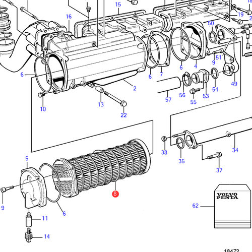 Volvo Penta Insertar posenfriador 3835809 Volvo Penta 3835811
