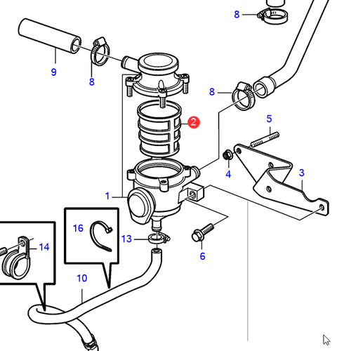 Volvo Penta Carter ventilatiefilter 21368879 Volvo Penta