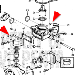 Thermostaathuis Volvo Penta 876628 - 471822