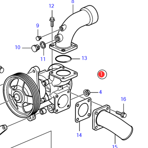 Volvo Penta Sea water pump Volvo Penta 24346045 - 21347696