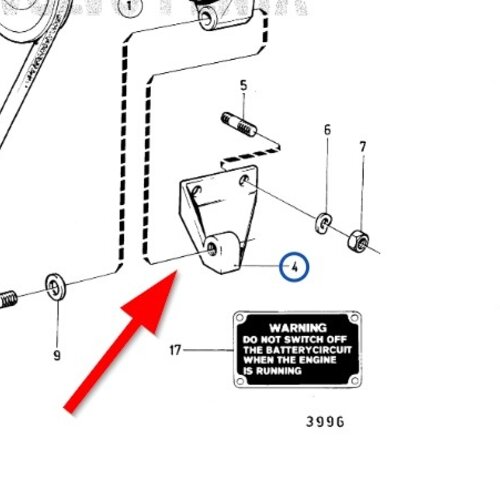 Volvo Penta Soporte del alternador MD6-MD7 Volvo Penta 840086