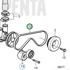Drive belt Volvo Penta 24677541 - 21160912