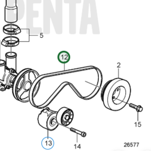 Volvo Penta Drijfriem Volvo Penta 24677541 - 21160912